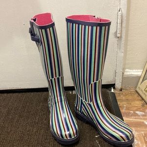 Rainbow rain boots size 6